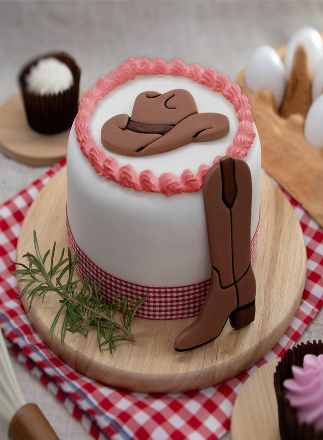 BAKERLOGY Set of 2 Cowboy Hat and Boot Cookie Cutters - Detailed Biscuit Cutter Design for Baking and Crafts, ideal on fondant, dough, clay - Image 3