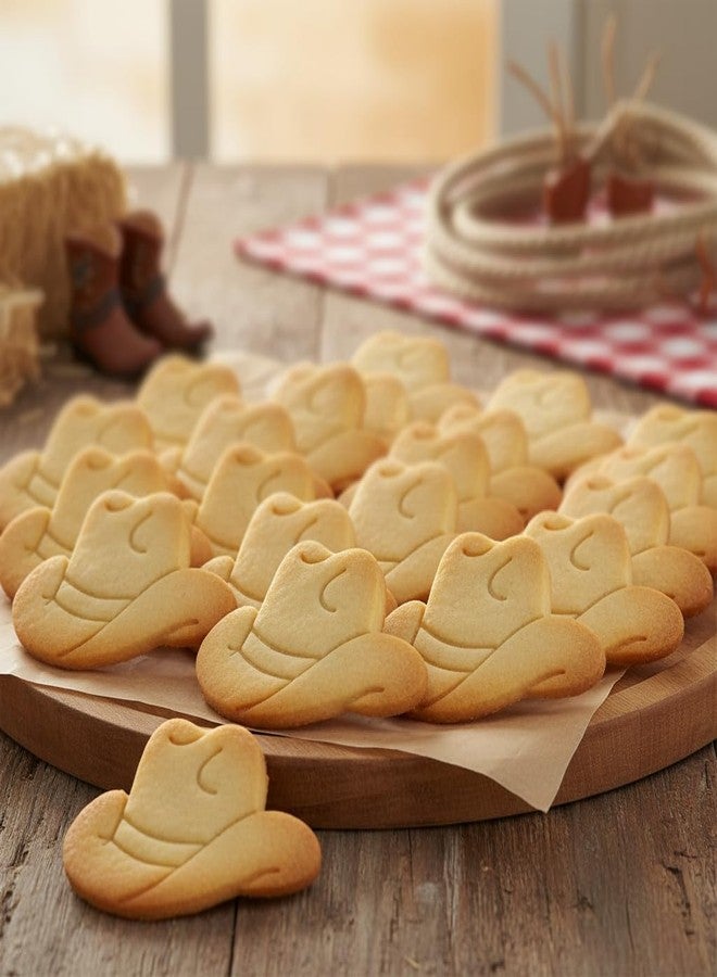 BAKERLOGY Set of 2 Cowboy Hat and Boot Cookie Cutters - Detailed Biscuit Cutter Design for Baking and Crafts, ideal on fondant, dough, clay - Image 5