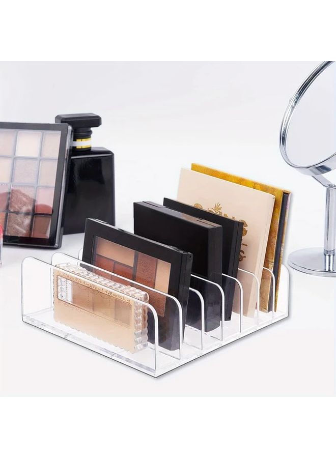 7 Section Eyeshadow Palette Makeup Organizer Large Clear Plastic Cosmetic Storage For Vanities Bathroom Countertops And Cabinets Lightweight No Installation Needed Holds Multiple Palettes - Image 1