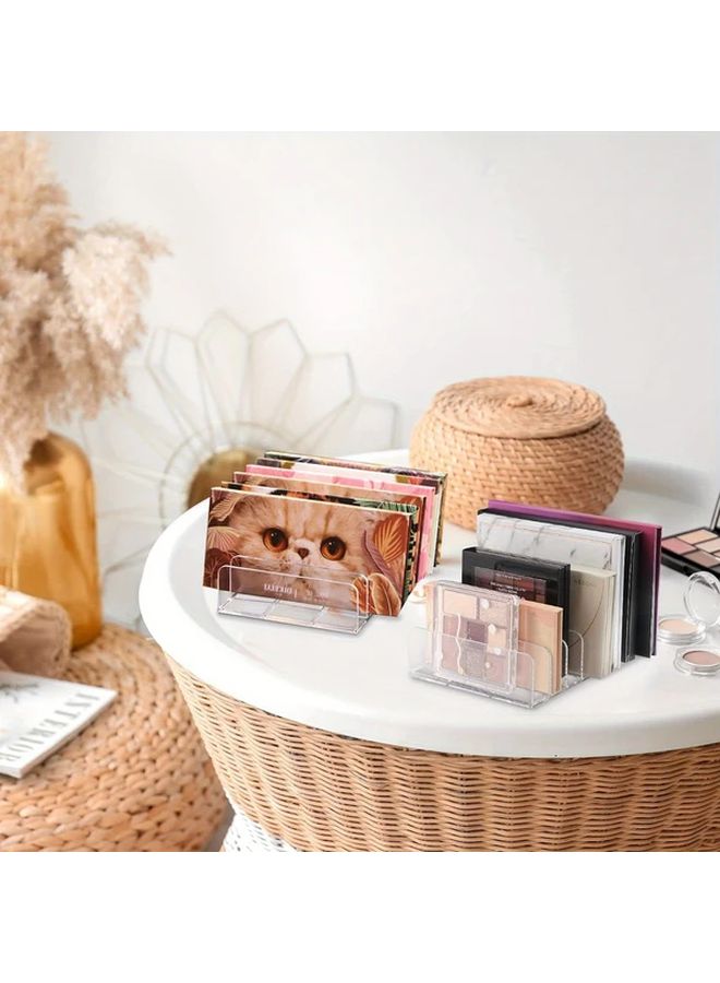 7 Section Eyeshadow Palette Makeup Organizer Large Clear Plastic Cosmetic Storage For Vanities Bathroom Countertops And Cabinets Lightweight No Installation Needed Holds Multiple Palettes - Image 2