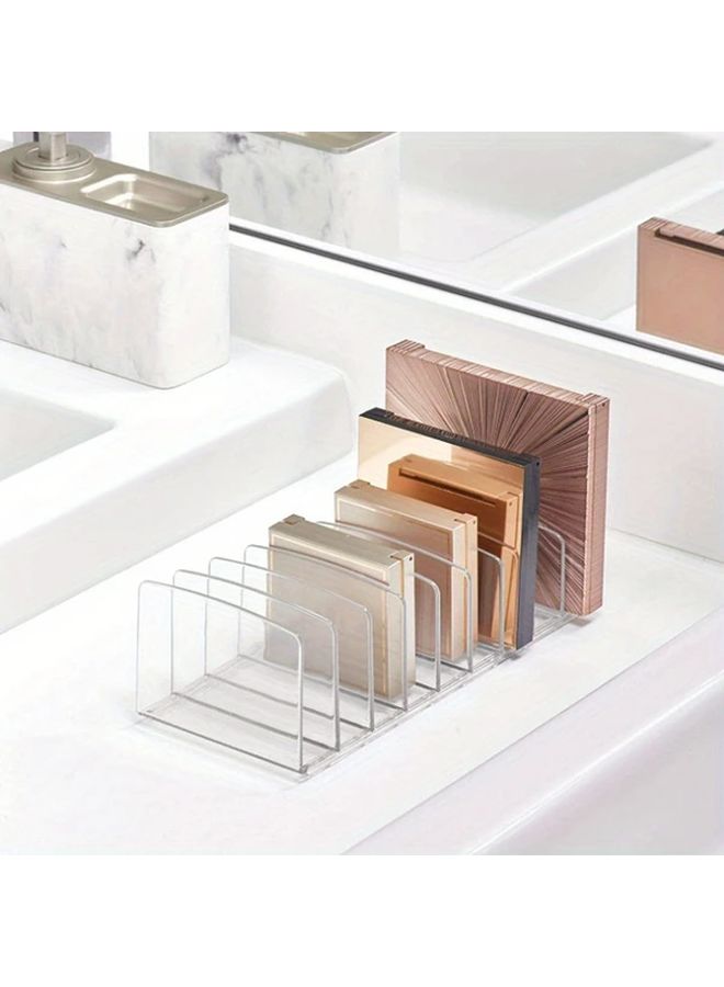 7 Section Eyeshadow Palette Makeup Organizer Large Clear Plastic Cosmetic Storage For Vanities Bathroom Countertops And Cabinets Lightweight No Installation Needed Holds Multiple Palettes - Image 5
