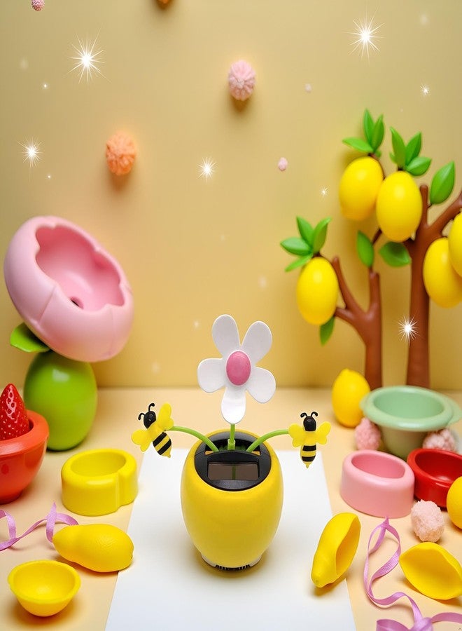 SquarezhenBo Apple Blossom Solar Dancing Flower Sunflower Toy, Figurines Ornament, Car Swinging Decoration, Windowsill Honey Bee Swing Toys and Games - Image 2