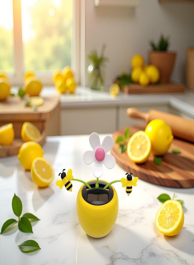 SquarezhenBo Apple Blossom Solar Dancing Flower Sunflower Toy, Figurines Ornament, Car Swinging Decoration, Windowsill Honey Bee Swing Toys and Games - Image 3