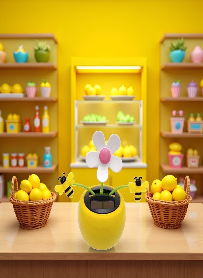 SquarezhenBo Apple Blossom Solar Dancing Flower Sunflower Toy, Figurines Ornament, Car Swinging Decoration, Windowsill Honey Bee Swing Toys and Games - Image 4