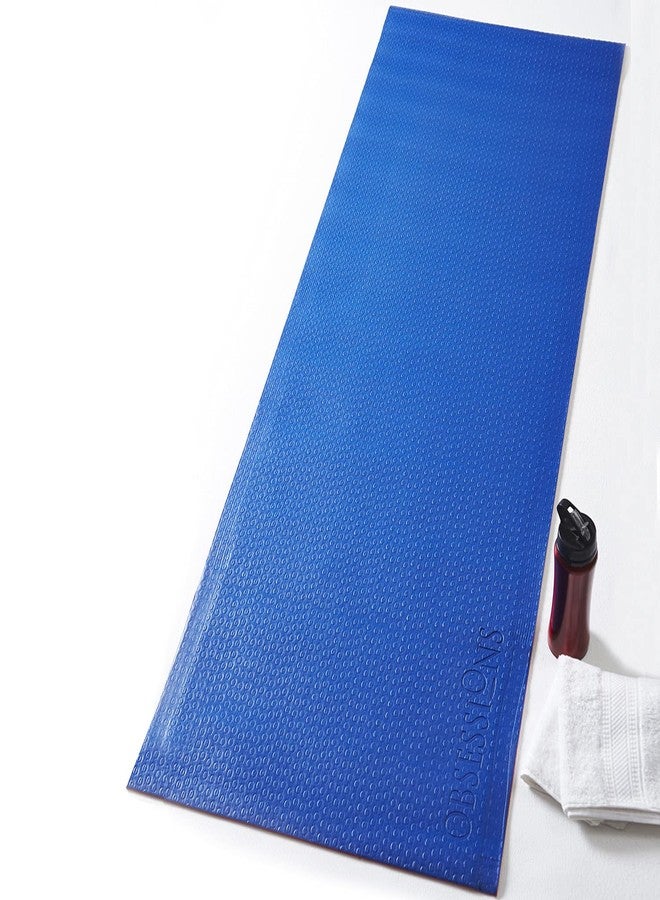 OBSESSIONS Reversible Solid Anti-Slip PVC Yoga Mat with Carrying Strap (W)61 X (L)173cm, Red & Blue - Image 2