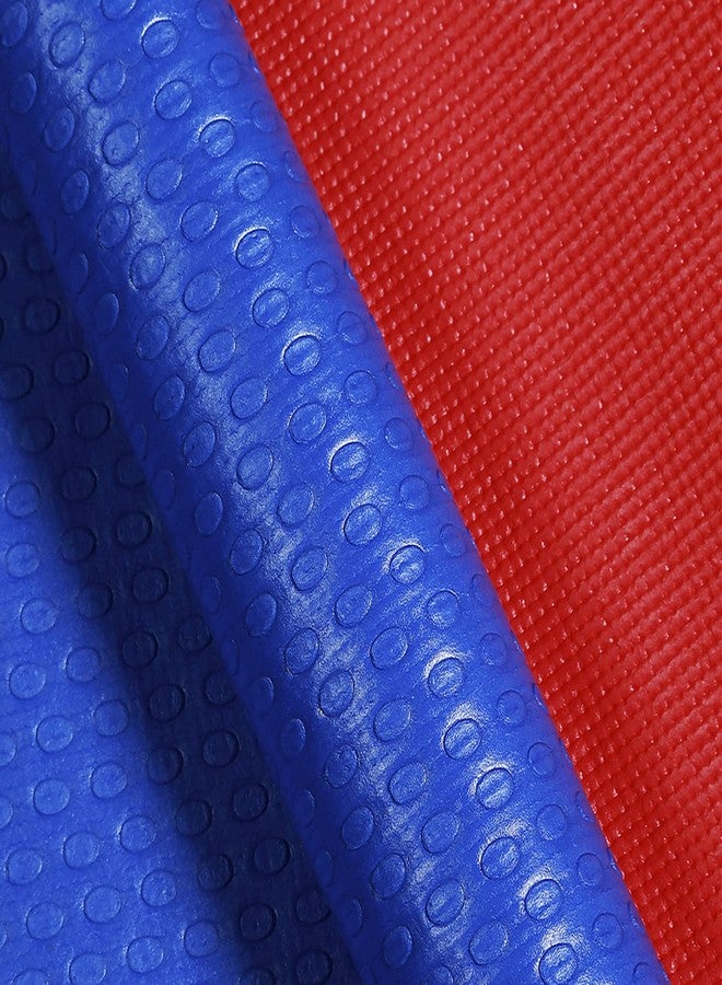 OBSESSIONS Reversible Solid Anti-Slip PVC Yoga Mat with Carrying Strap (W)61 X (L)173cm, Red & Blue - Image 5