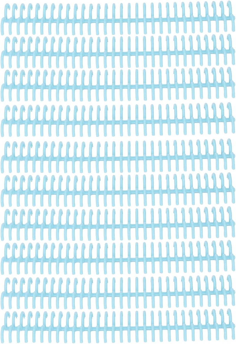 Yinhing 22mm Loose Leaf Binding Spine 10 Pcs Plastic Binding Rings PP Material 30 Holes for Office and School Use (Transparent Blue) - Image 5