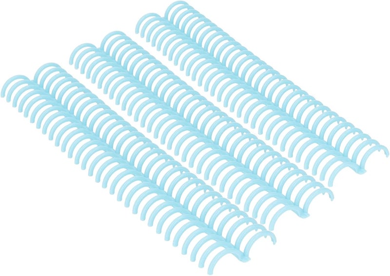 Yinhing 22mm Loose Leaf Binding Spine 10 Pcs Plastic Binding Rings PP Material 30 Holes for Office and School Use (Transparent Blue) - Image 4