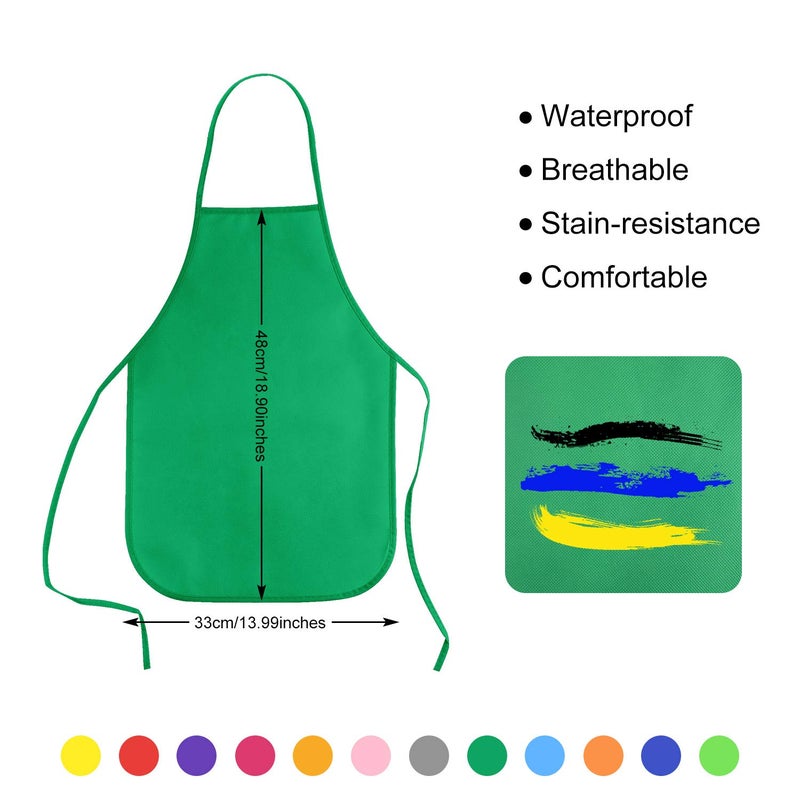 KUUQA 24 Pack 12 Colors Kids Art Aprons Children Painting Aprons Art Smocks for Craft, Kitchen, Classroom - Image 3