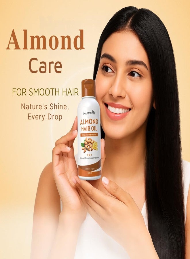 Smartdrops Almond and Vitamin E Hair Oil for Regular Hair Massage and Grooming Routine, Smooth Texture Hair Oil Suitable for All Hair Types | 100ml (Pack 2) - Image 5