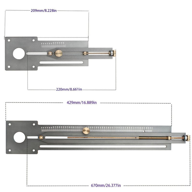 Circle Cutting Jig B-670mm For Hand Trimmer Wood Router Milling Slotting Machine - Image 3