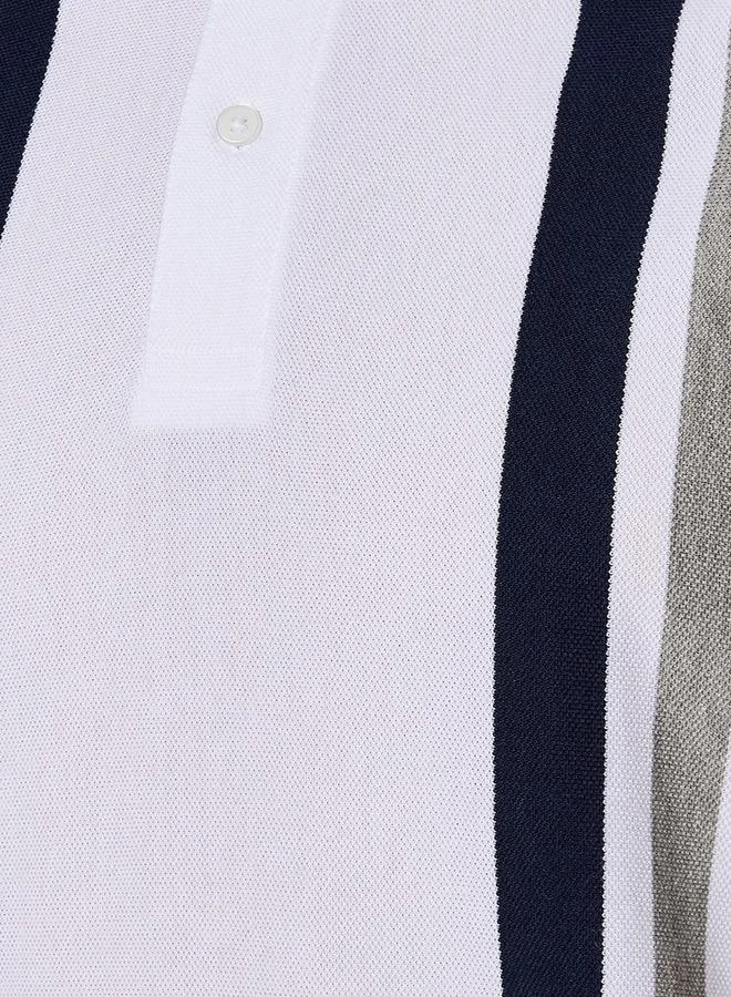 Splash FAV Men Short Sleeve Striped Polo T-shirt