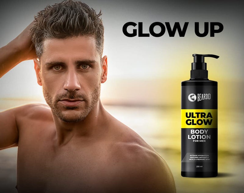 BEARDO Beardo Ultraglow Body Lotion for Mens Skin Intense Hydration for Winter Ultralight Weight Instant Absorption Heals Repairs Skin 250ml x 2 - Image 2