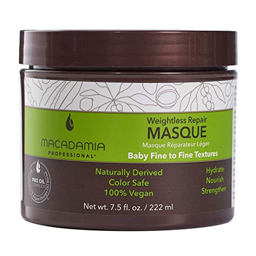 Macadamia Professional Weightless Repair Masque - Hydrating Argan Oil Deep Conditioning Hair Mask for Damaged Hair Care Sulfate & Paraben Free, 100% Vegan, 7.5 fl oz - Image 1