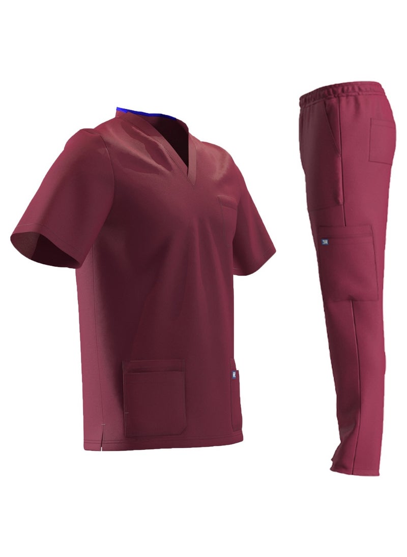 Scrub Comfortable Lycra Wine fabric with many pockets is meticulously crafted to retain its color without fading with repeated washing - pzsku/Z4E009684EC44F6E6B05FZ/45/_/1722934740/2e67693b-c5e8-4733-9568-e3d5b3397f1b