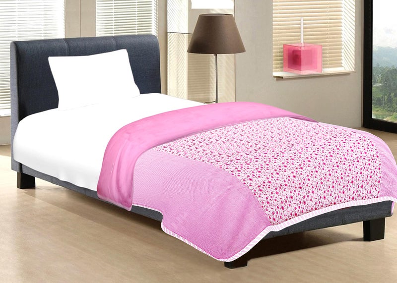 Kuber Industries Flower Printed Double Bed Size Reversible Super Soft Lightweight AC Dohar,90"x100" (Pink)-HS_38_KUBMART21319 - Image 2