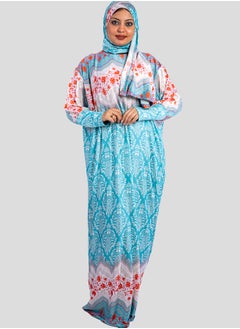 أرت لوك عباية نسائية تصميم متعدد الألوان مميز - فضفاضة واسعة - مع حجاب  - Image 4