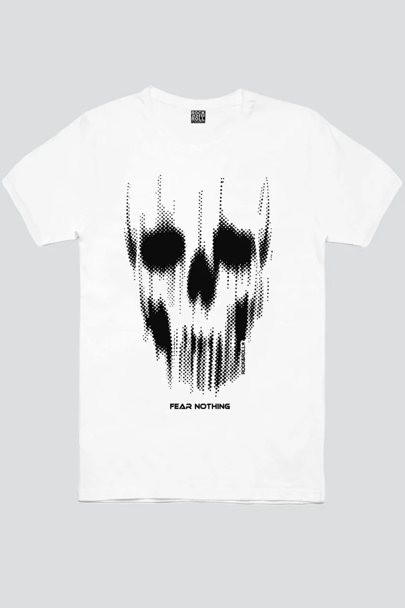 Rock&Roll  Matrix Skull White Women's T-shirt for Women | Best Price UAE