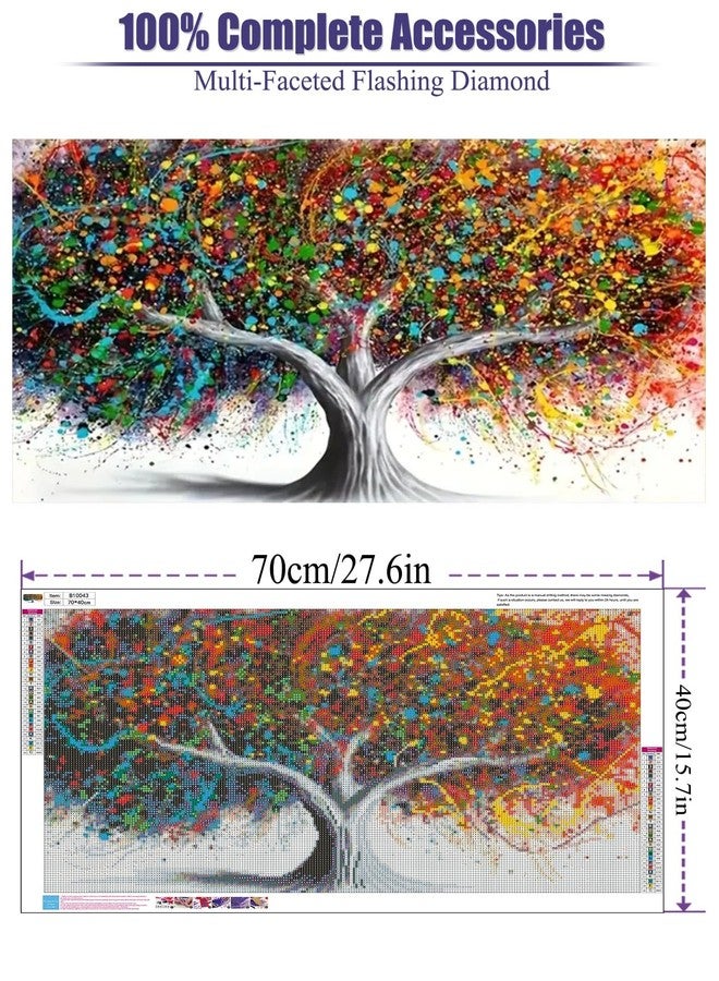 BOHADIY 5D Tree Diamond Painting, Diamond Painting Tree Kits for Adults，Colorful Tree DIY Full Drill Crystal Rhinestone Arts and Crafts, Gem Art Paints with Diamond Home Wall Decor 27.5 X 15.7inch - Image 4