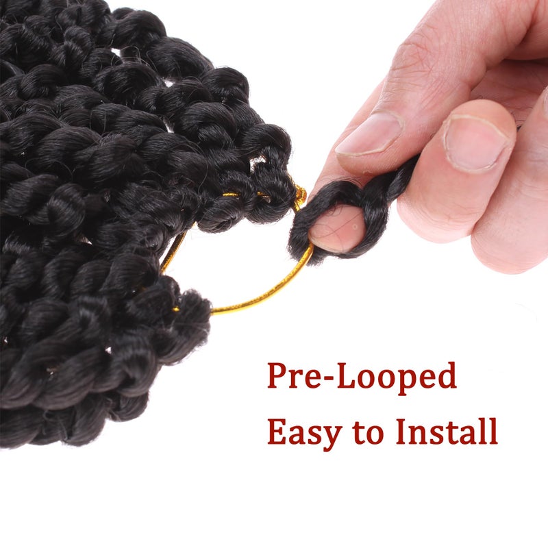 Xtrend 8 Packs Passion Twist Crochet Hair 10 Inch Pre Twisted Natural Black Passion Twist Hair,Pre-looped Crochet Braids Hair For Women Bohemian Synthetic Passion Braiding Hair Extension (8packs, 1B#) - Image 5