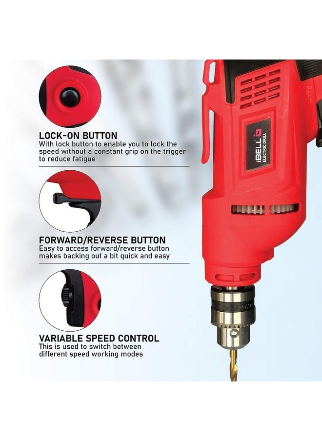 IBELL Electric Drill ED06-91, 400W, Copper Armature, 2800 RPM, Chuck 10 mm Forward/Reverse for Wood & Metal Work with Variable Speed Control - pzsku/Z4E00C821BCF12D5CF2C0Z/45/_/1740982948/f9d2e82d-35ce-4ba3-a7d7-d149d8e9e4c4