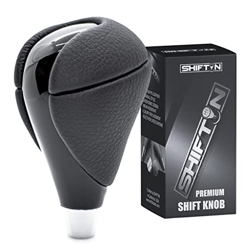 SHIFTIN Black Leather Piano Black Wood Gear Shift Knob Shifter for Lexus ES300h ES350 GS300 GS350 GS430 GS450h GS460 is-F IS250 IS300 IS350 LS460 LS600h RX350 RX450h (Black Leather/Piano Black) - Image 1