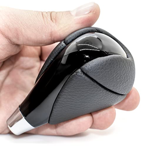 SHIFTIN Black Leather Piano Black Wood Gear Shift Knob Shifter for Lexus ES300h ES350 GS300 GS350 GS430 GS450h GS460 is-F IS250 IS300 IS350 LS460 LS600h RX350 RX450h (Black Leather/Piano Black) - Image 3