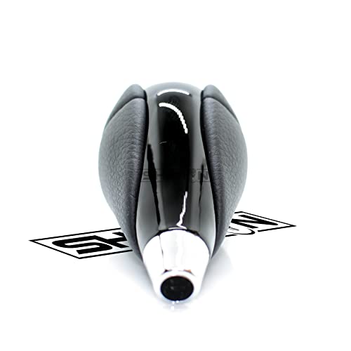 SHIFTIN Black Leather Piano Black Wood Gear Shift Knob Shifter for Lexus ES300h ES350 GS300 GS350 GS430 GS450h GS460 is-F IS250 IS300 IS350 LS460 LS600h RX350 RX450h (Black Leather/Piano Black) - Image 5