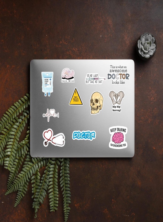 D2C Medical & Nursing Stickers Pack of 56 - Doctor, Nurse, Healthcare Theme Vinyl Stickers for Laptops, Water Bottles, & Scrapbook - Fun & Inspiring Healthcare Sticker Set - Image 2