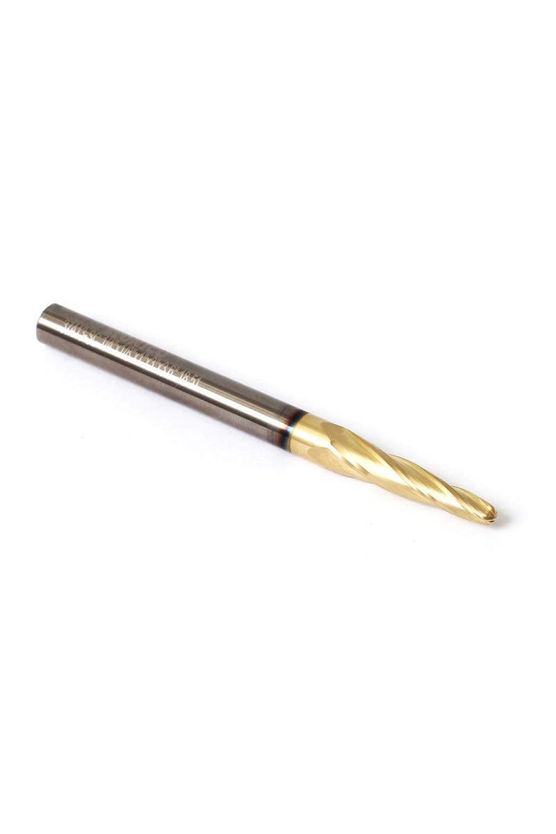 YONICO Tapered Endmill Ball Nose Router Bits CNC Engraver Solid Carbide Spiral 1/8-Inch 1/4-Inch Shank 37413-SC