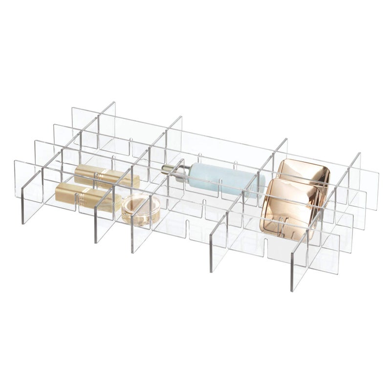 IDesign iDesign  42910 Clarity BPAFree Plastic Customizable inDrawer Storage Organizer Dividers 16 x 92 x 199 Adjustable 
