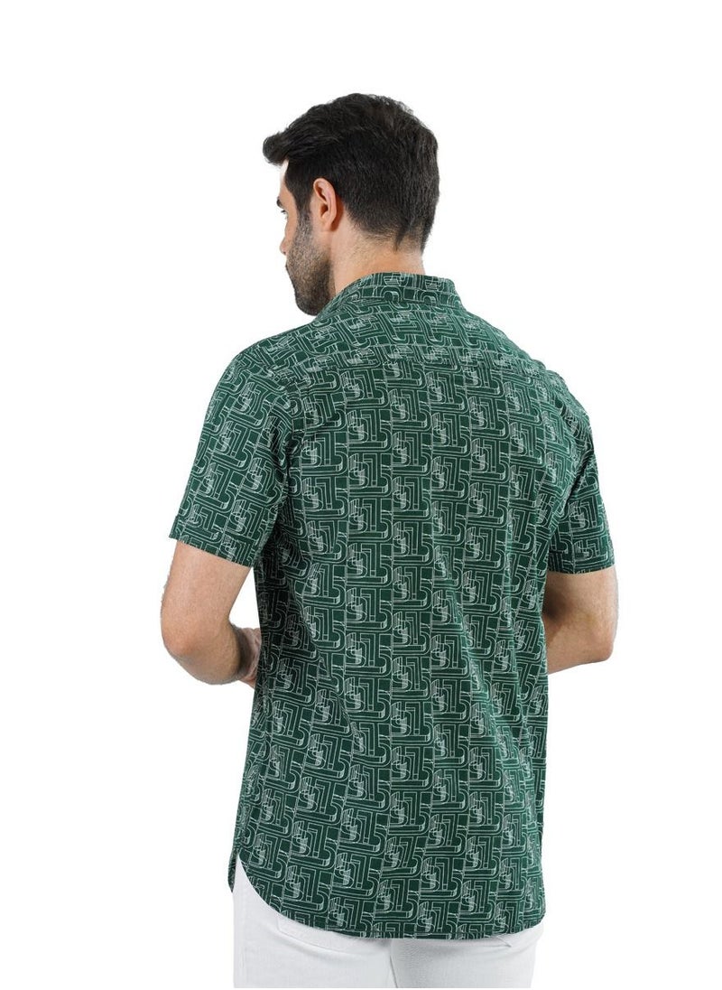 clever - Men's Shirt- cotton - Color GREEN - Image 1