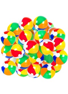 Coopay 60 Pack Inflatable Beach Balls Classic Rainbow Swimming Pool Ball Birthday Beach Party Decoration Summer Water Games Gifts 8 To 12 Inches From Inflated To Deflated  - Image 1