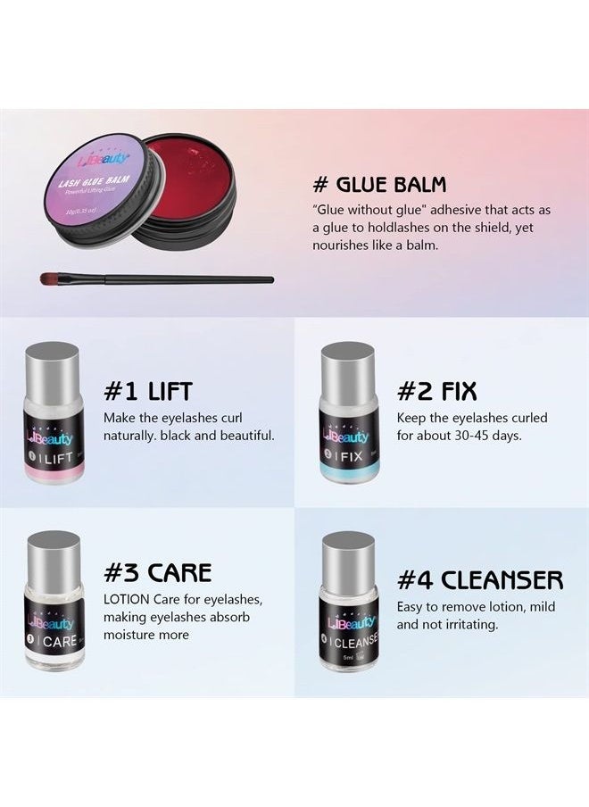 Libeauty - Lash Lift Kit with New Glue Balm Lash Perm Kit Korea for Eyelash Curling and Brow Lamination Complete Tools DIY Set Easy for Beginner Use at Salon & Home (Pink) - Image 1