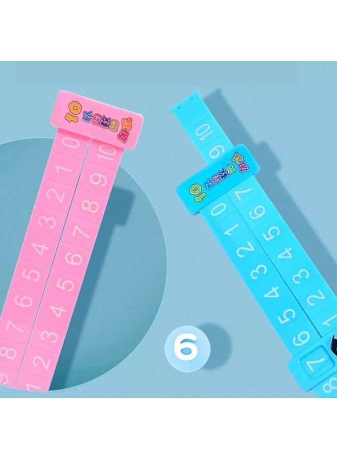 2 Digital Unfolding Rulers with Sliding Block for Addition/Subtraction Learning and Practice; Eco-friendly, Non-toxic, and Number Matching for Kindergarten and Primary School - Image 2