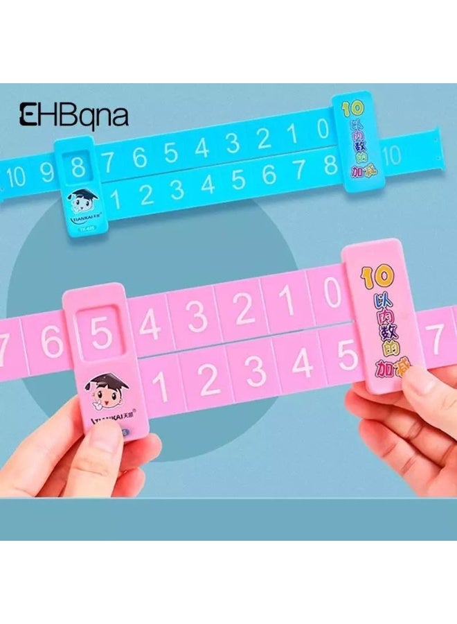 2 Digital Unfolding Rulers with Sliding Block for Addition/Subtraction Learning and Practice; Eco-friendly, Non-toxic, and Number Matching for Kindergarten and Primary School - Image 5