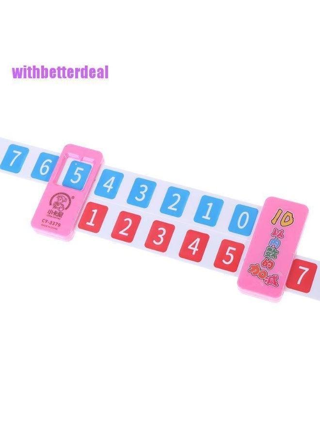 2 Digital Unfolding Rulers with Sliding Block for Addition/Subtraction Learning and Practice; Eco-friendly, Non-toxic, and Number Matching for Kindergarten and Primary School - Image 1