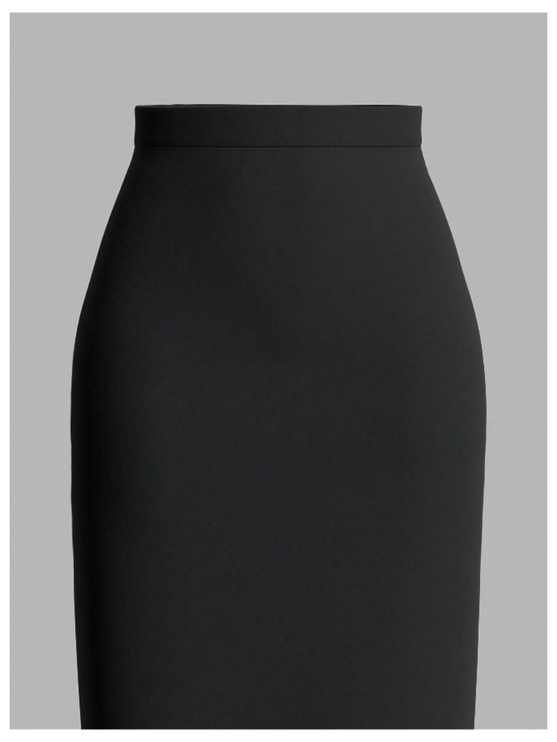 Verdusa Women's High Waist Long Pencil Skirt Work Slim Bodycon Skirts Party Club Night Out Black Medium - Image 4