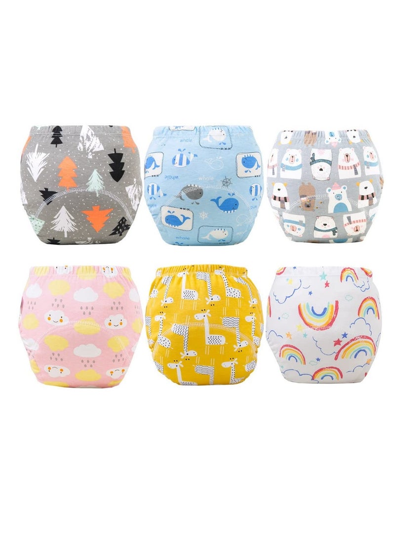 Zikra Baby Potty Training Pants,6 Packs Toddler Potty Training Pants Cotton Reusable Toddlers Underpants Baby Boys/Grils - Image 1