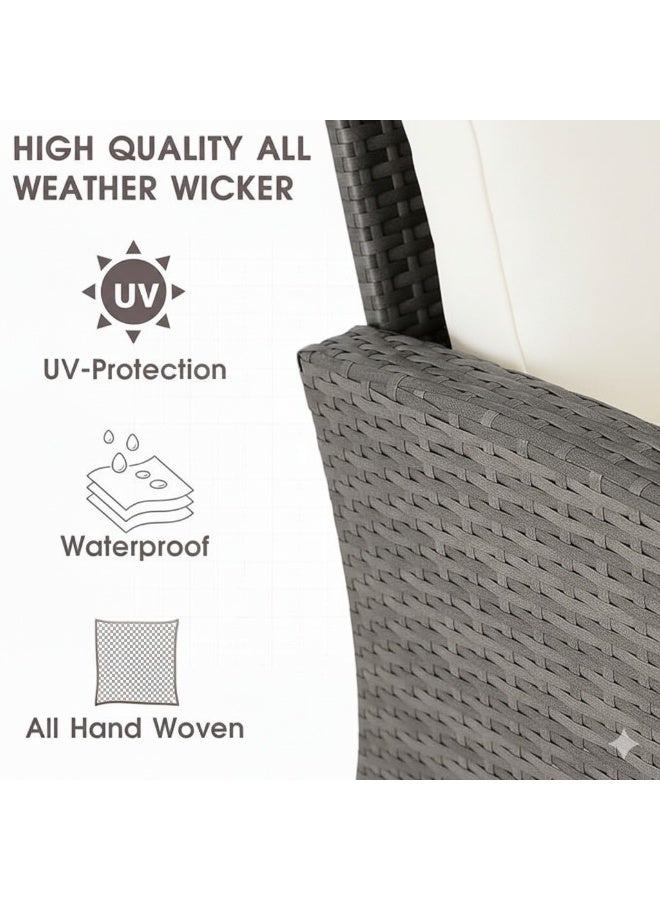 Harmony Home 4-Piece Rattan Garden Lounge Set with Cushions, 122x66x78 cm, Outdoor Patio & Balcony Seating Furniture, Weather-Resistant Poly Rattan - Image 5