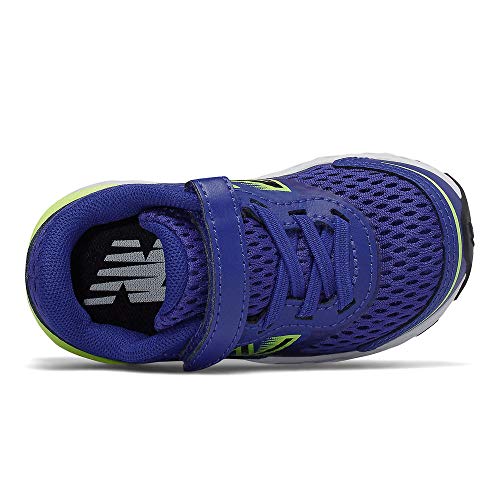 New Balance Kid's 680 V6 Hook and Loop Running Shoe, Marine Blue/Lemon Slush/Black, 3 Infant - Image 3