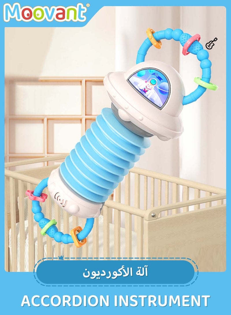 Moovant Baby Music Toy, Astronaut Accordion Musical Instrument, Removable Infant Crib Hanging Toys, Soothing Sleep Crib Mobile Toy, Early Development Auditory Tactile Sensory Toy for Infant - Image 1