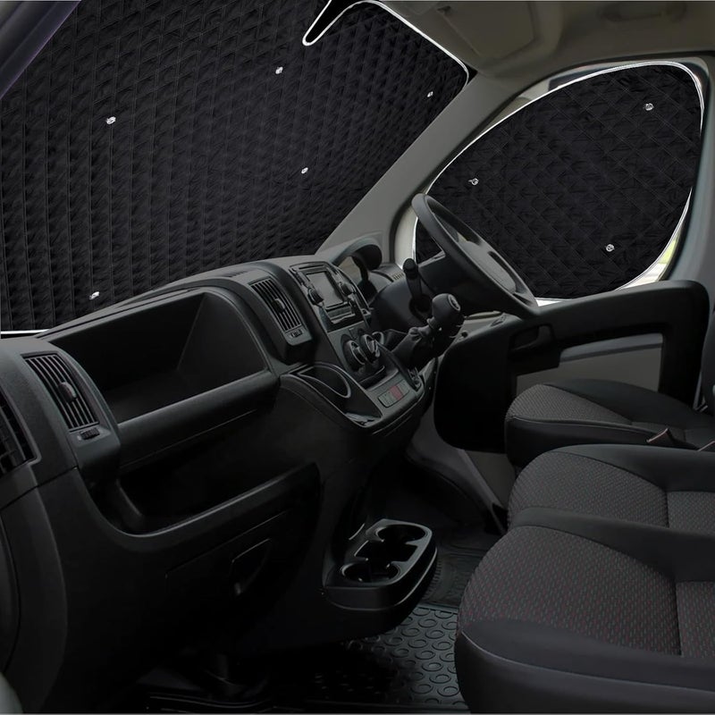 CICMOD Sun Protection Front Screen Interior for Fiat Ducato - 3 Pieces Windscreen Cover Set - Image 3