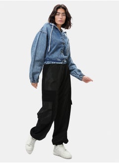 RAVIN Balloon Sleeves Short Denim Jacket  - Image 5