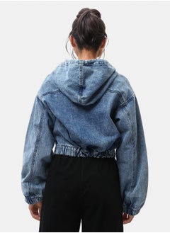 RAVIN Balloon Sleeves Short Denim Jacket  - Image 3