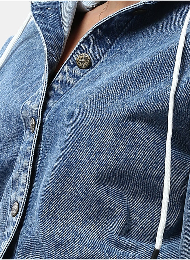 RAVIN - Balloon Sleeves Short Denim Jacket - Image 1