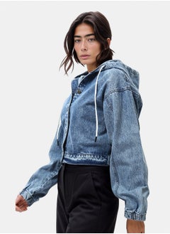 RAVIN Balloon Sleeves Short Denim Jacket  - Image 2