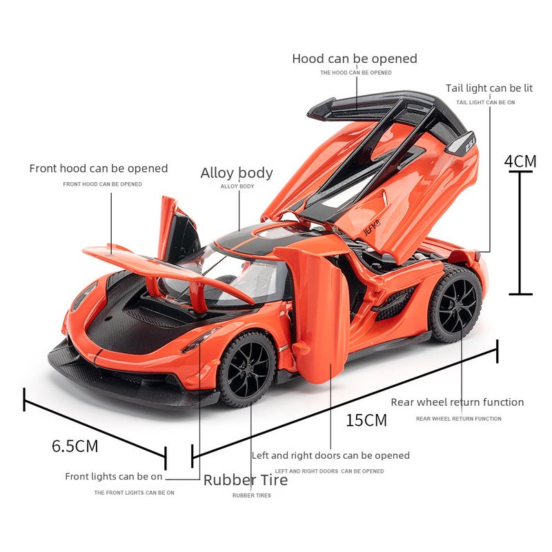 1:32 Scale Koenigsegg Jesko Alloy Car Model Toy Orange - Image 4