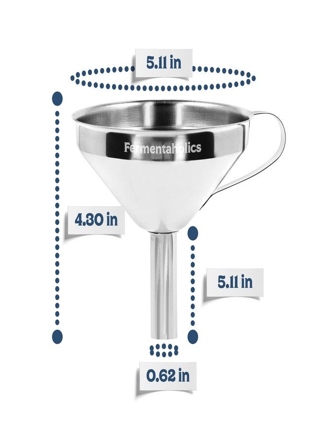 قمع من الفولاذ المقاوم للصدأ من فيرمينتاهوليكس، درجة 304، 11 سم + مصفاة - Image 3