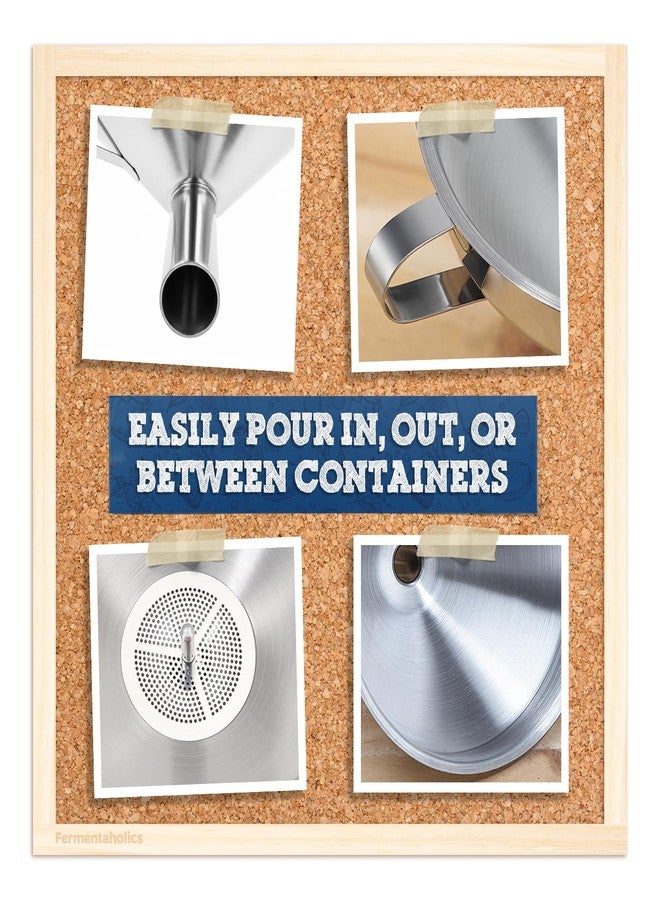 قمع من الفولاذ المقاوم للصدأ من فيرمينتاهوليكس، درجة 304، 11 سم + مصفاة - Image 5